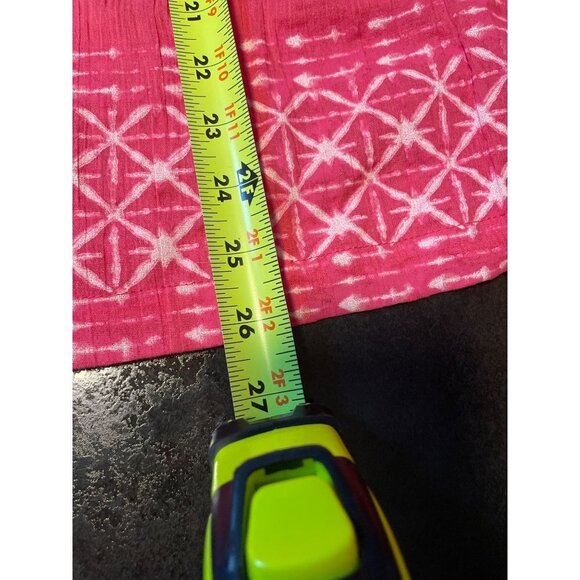 Caribbean Joe Pink Sleeveless Tunic Style Cotton Blouse Sz L - Picture 9 of 9